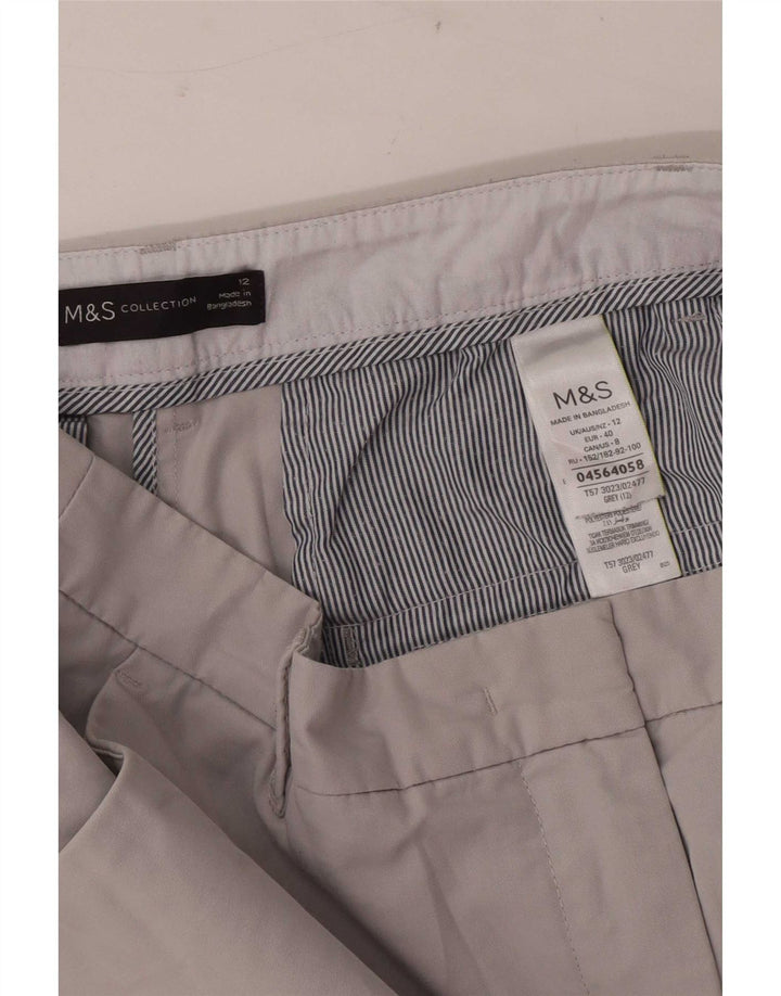 Pantaloncini chino da donna Marks & Spencer UK 12 medi W30 cotone grigio