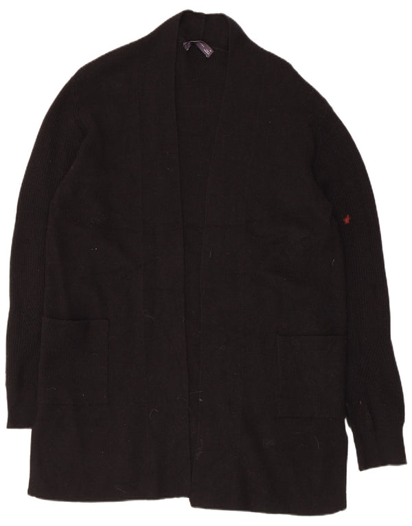 Maglione cardigan aperto lungo da donna Marks & Spencer UK 14 medio nero