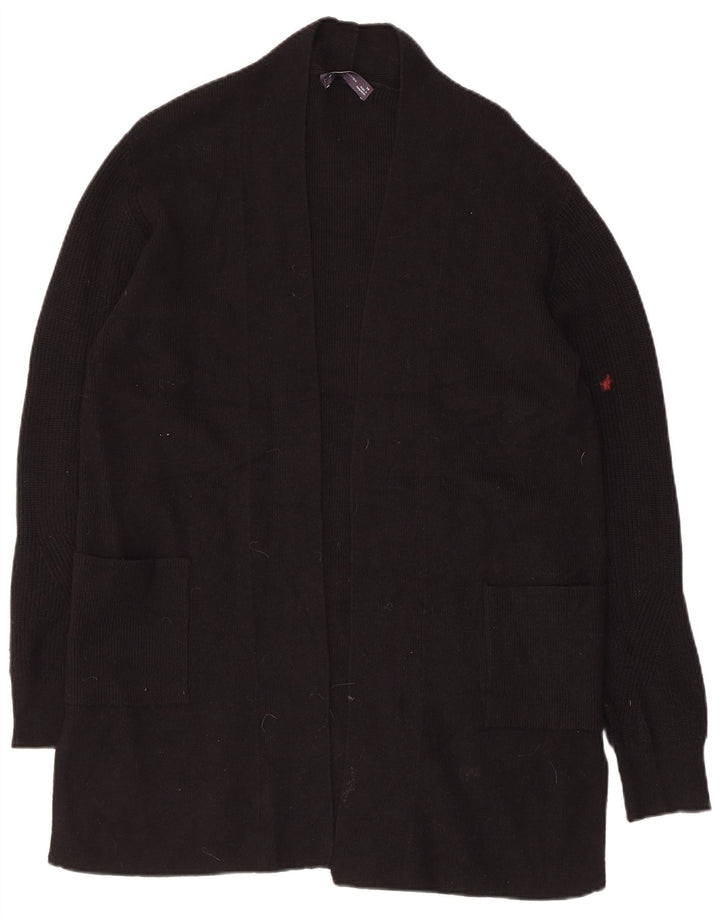 Maglione cardigan aperto lungo da donna Marks & Spencer UK 14 medio nero