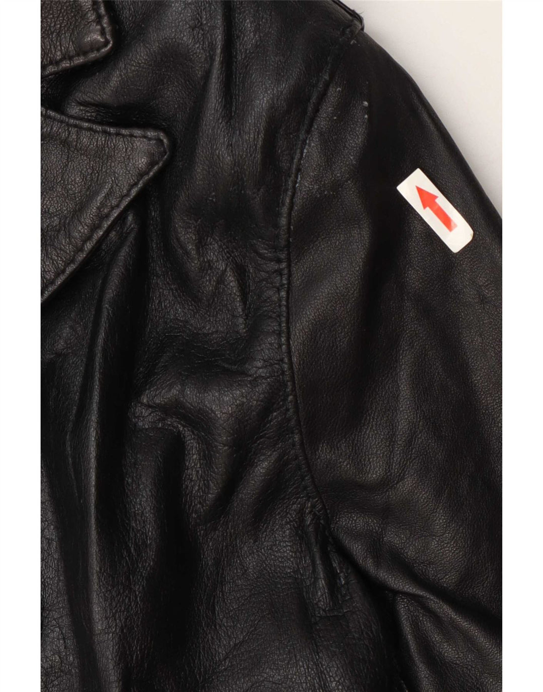 Cappotto in pelle vintage da donna UK 8 piccolo nero