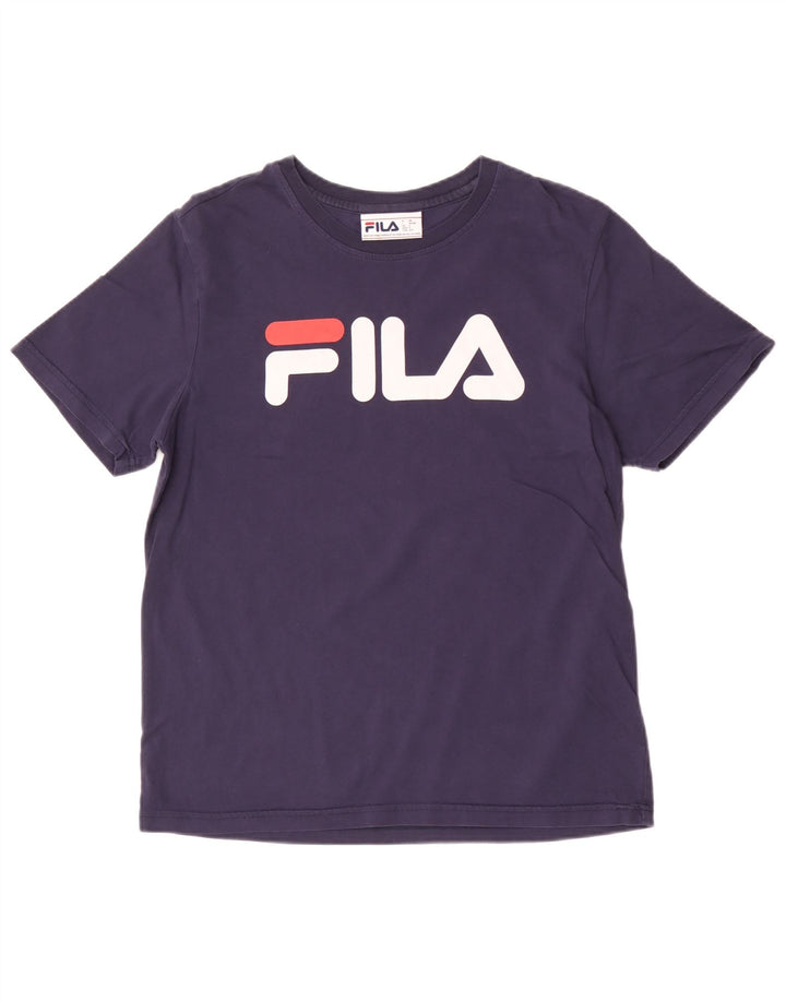 T-shirt grafica da uomo FILA Top Small in cotone blu navy