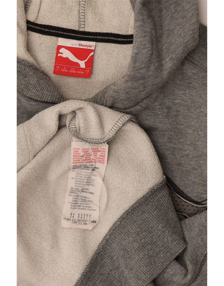 Felpa con cappuccio grafica da uomo Puma Large in cotone grigio