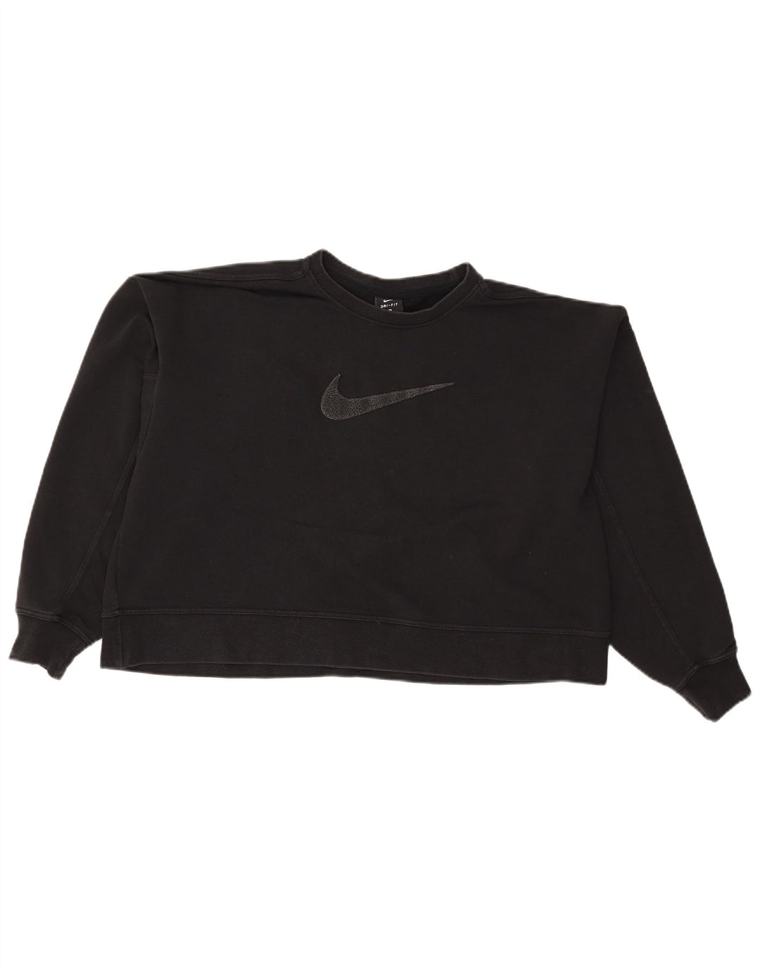 Felpa oversize con grafica corta Nike da donna UK 16 grande nera