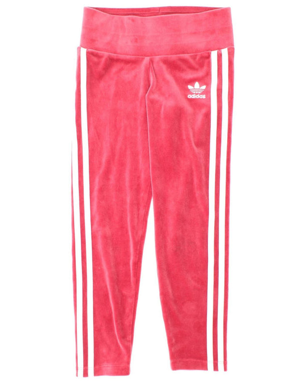 Leggings Adidas in velluto per ragazze 7-8 anni in poliestere rosa