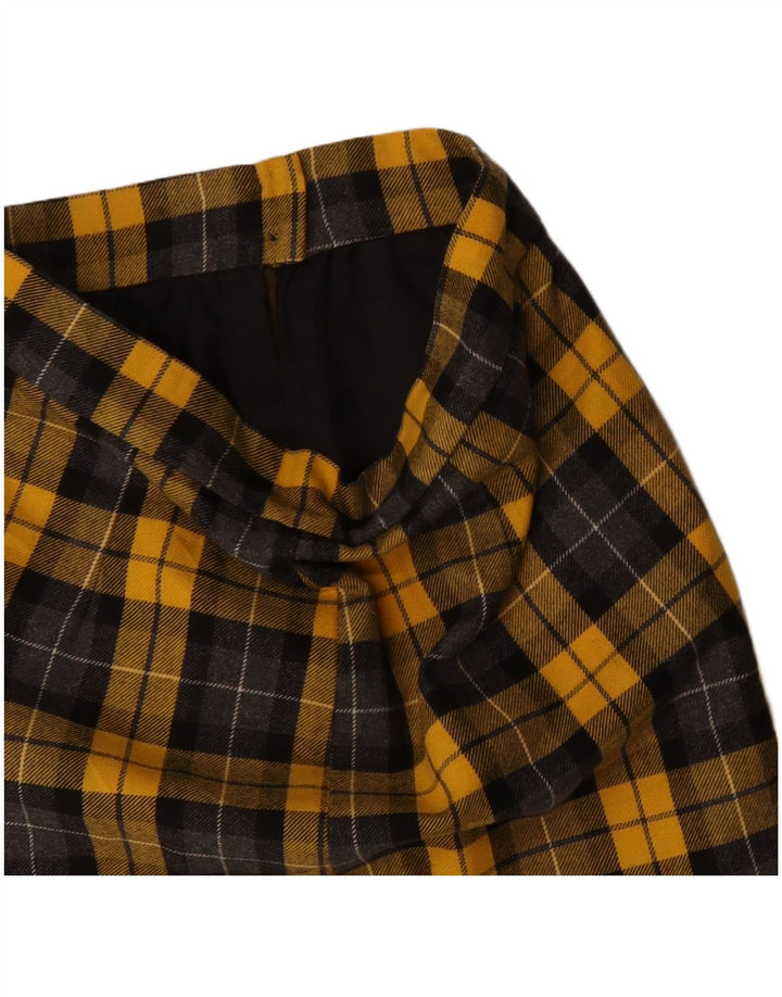 Minigonna vintage da donna W28 a quadri gialli medi