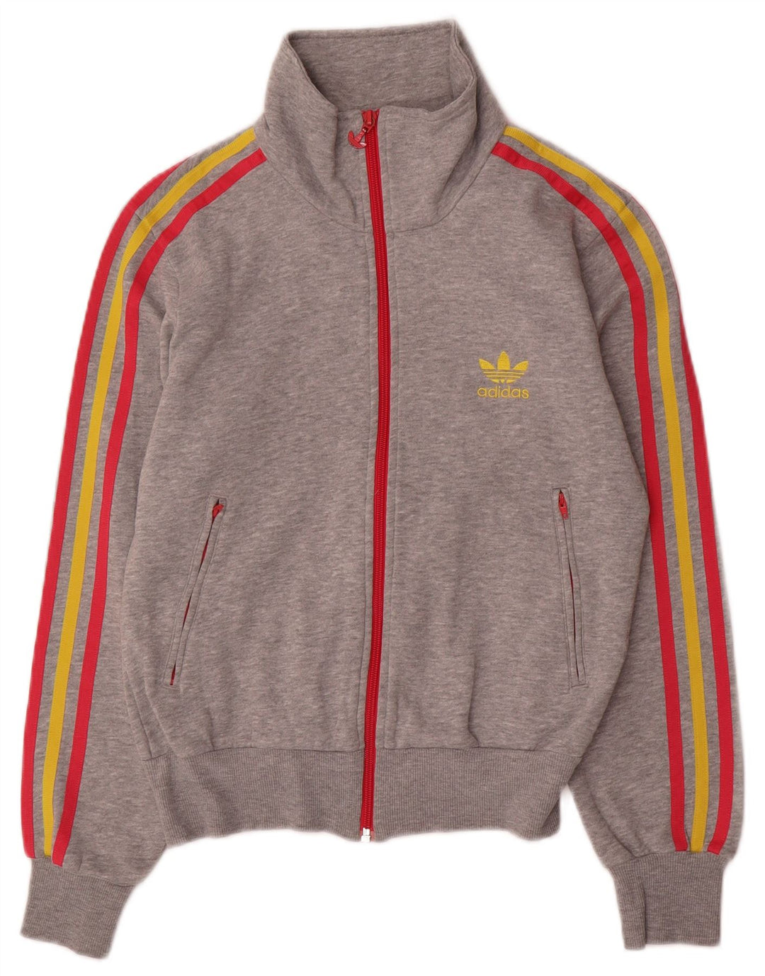 Giacca da ginnastica oversize grafica da donna Adidas UK 10 piccola grigia