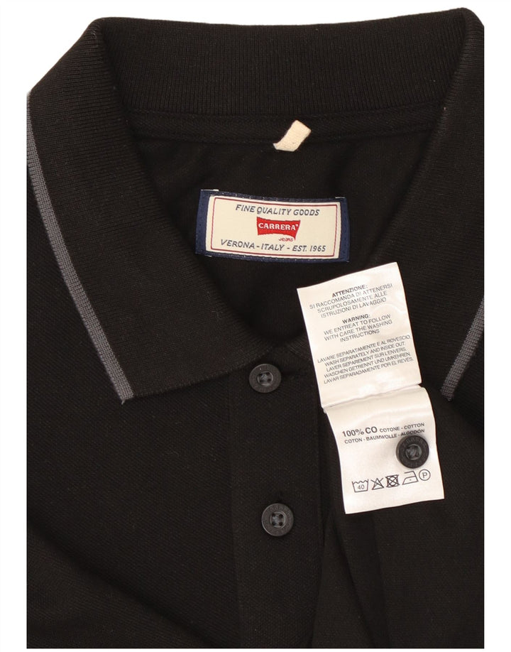 Polo regolare da uomo Carrera XL in cotone nero