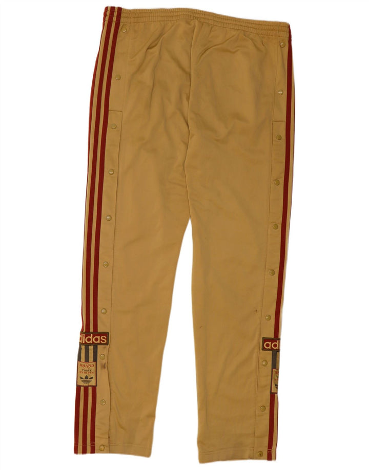 Pantaloni da tuta grafica da uomo Adidas, poliestere medio kaki