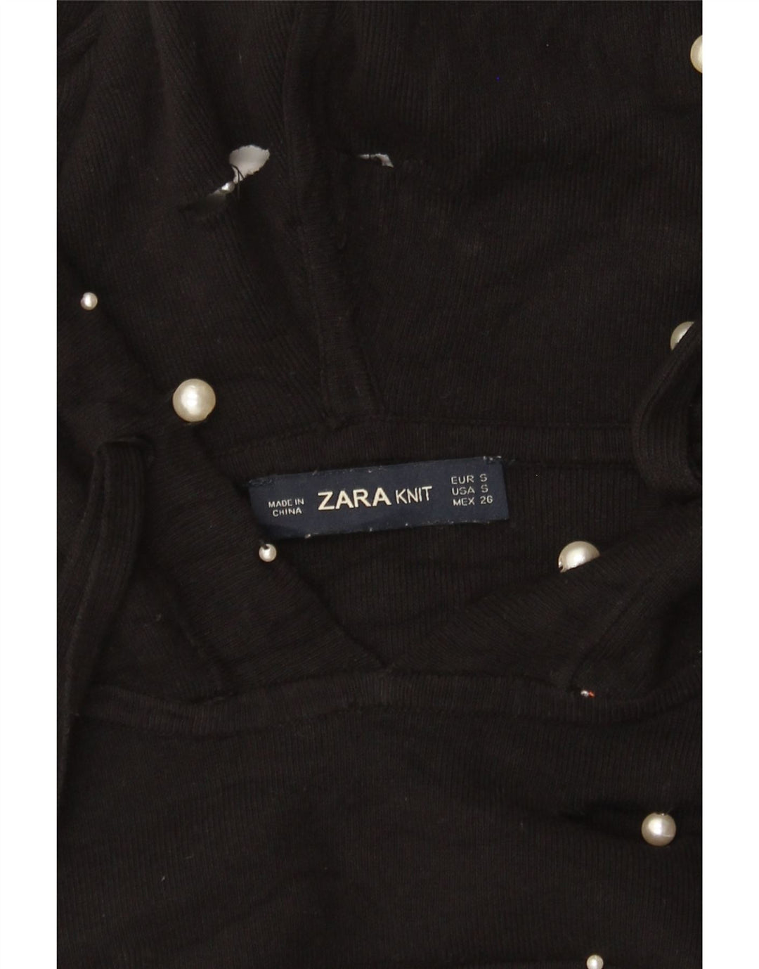 Maglione oversize con cappuccio da donna Zara UK 10 piccolo nero
