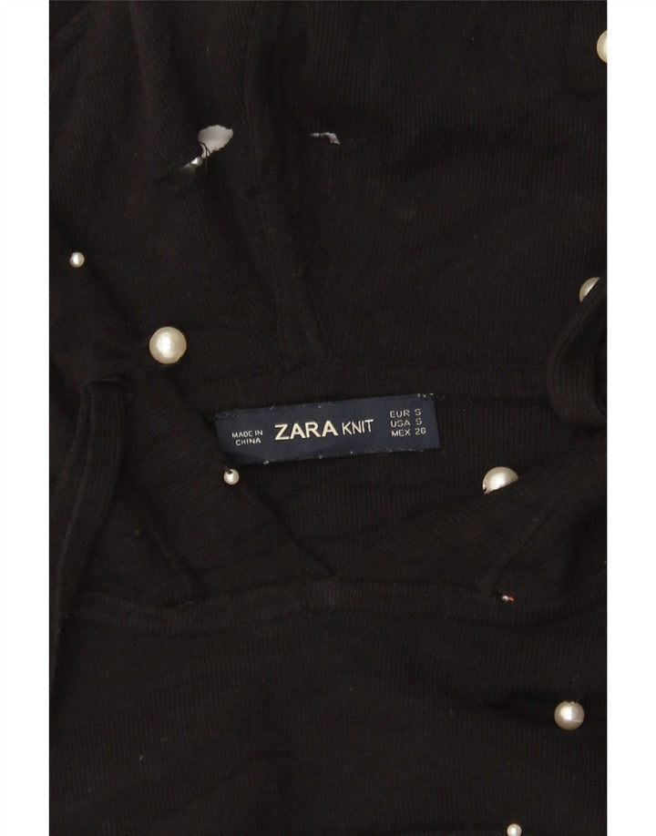 Maglione oversize con cappuccio da donna Zara UK 10 piccolo nero