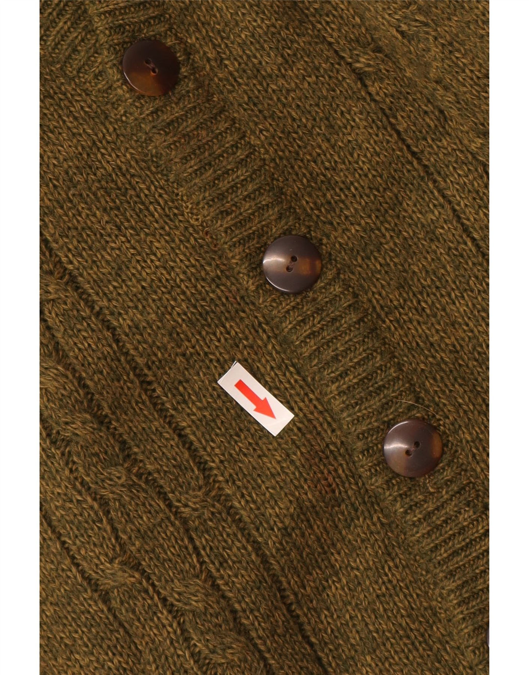 Maglione cardigan da uomo VINTAGE grande lana di alpaca kaki