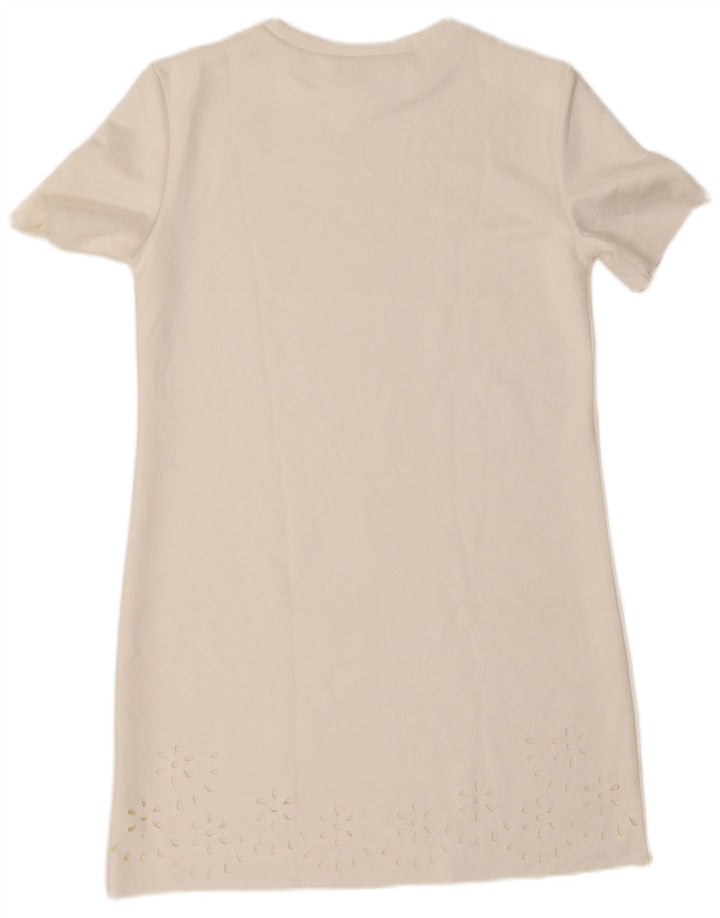 Abito a trapezio da donna ZARA UK 10 piccolo bianco floreale