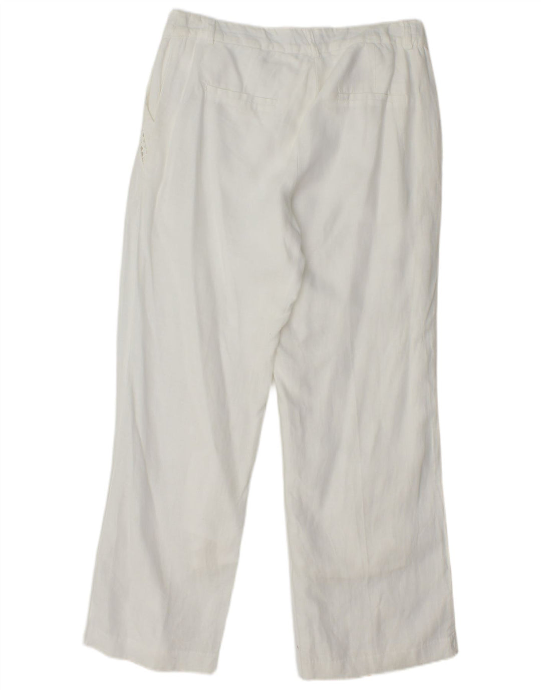 Pantaloni chino dritti da donna MONSOON UK 10 Small W27 L28 Lino bianco