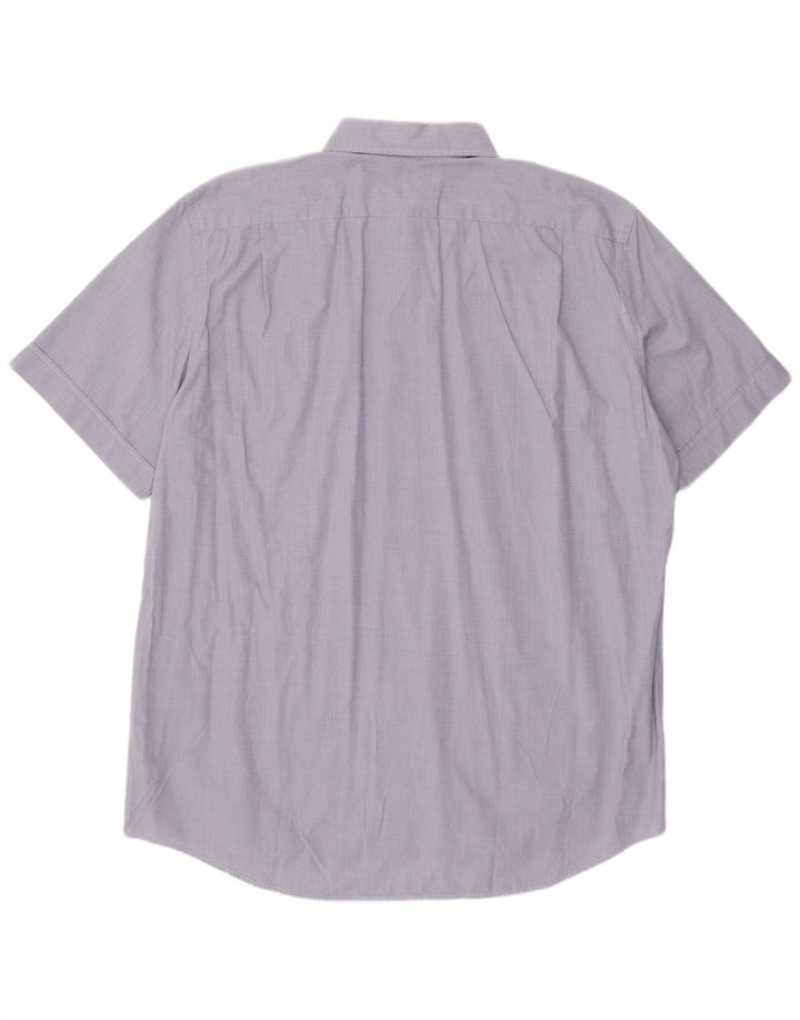 Camicia a maniche corte da uomo Lacoste taglia 43 grande in cotone blu