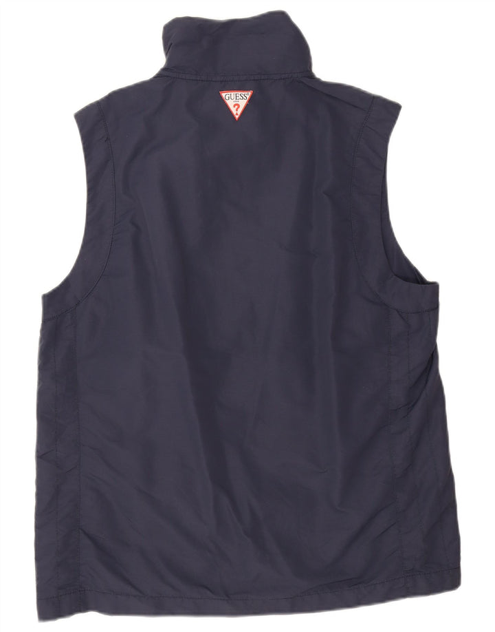 Guess Giacca da ginnastica senza maniche con grafica da uomo XL Poliestere blu navy