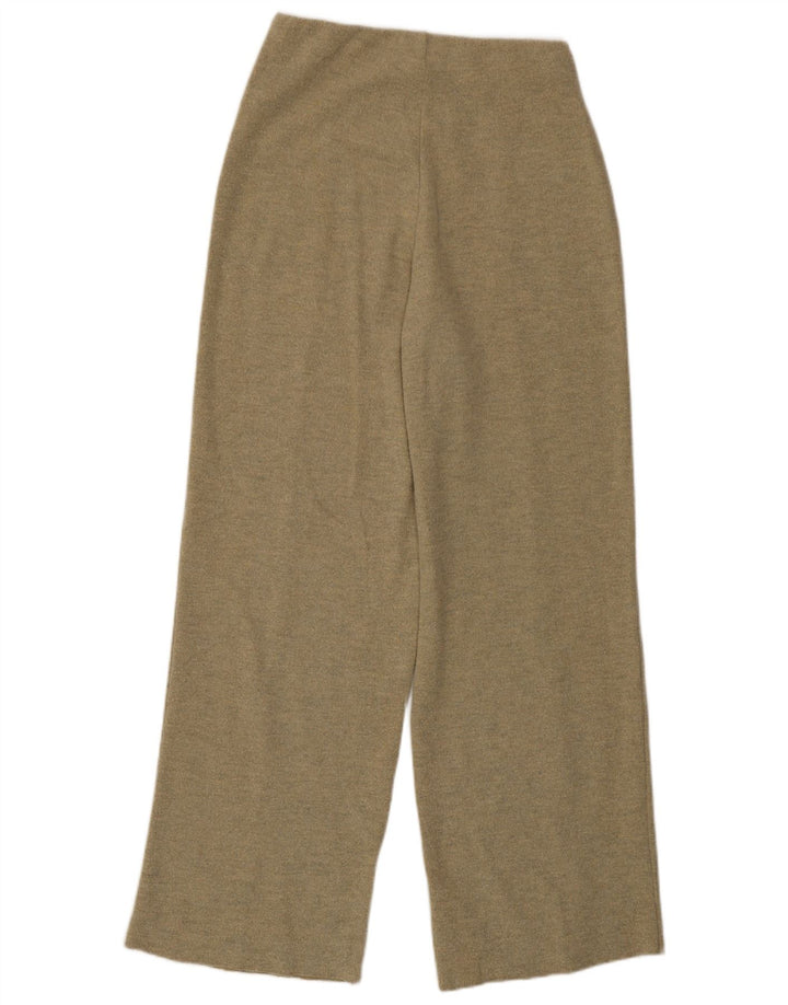Pantaloni Zara da donna a gamba larga lavorati a maglia piccoli W26 L30 poliestere verde