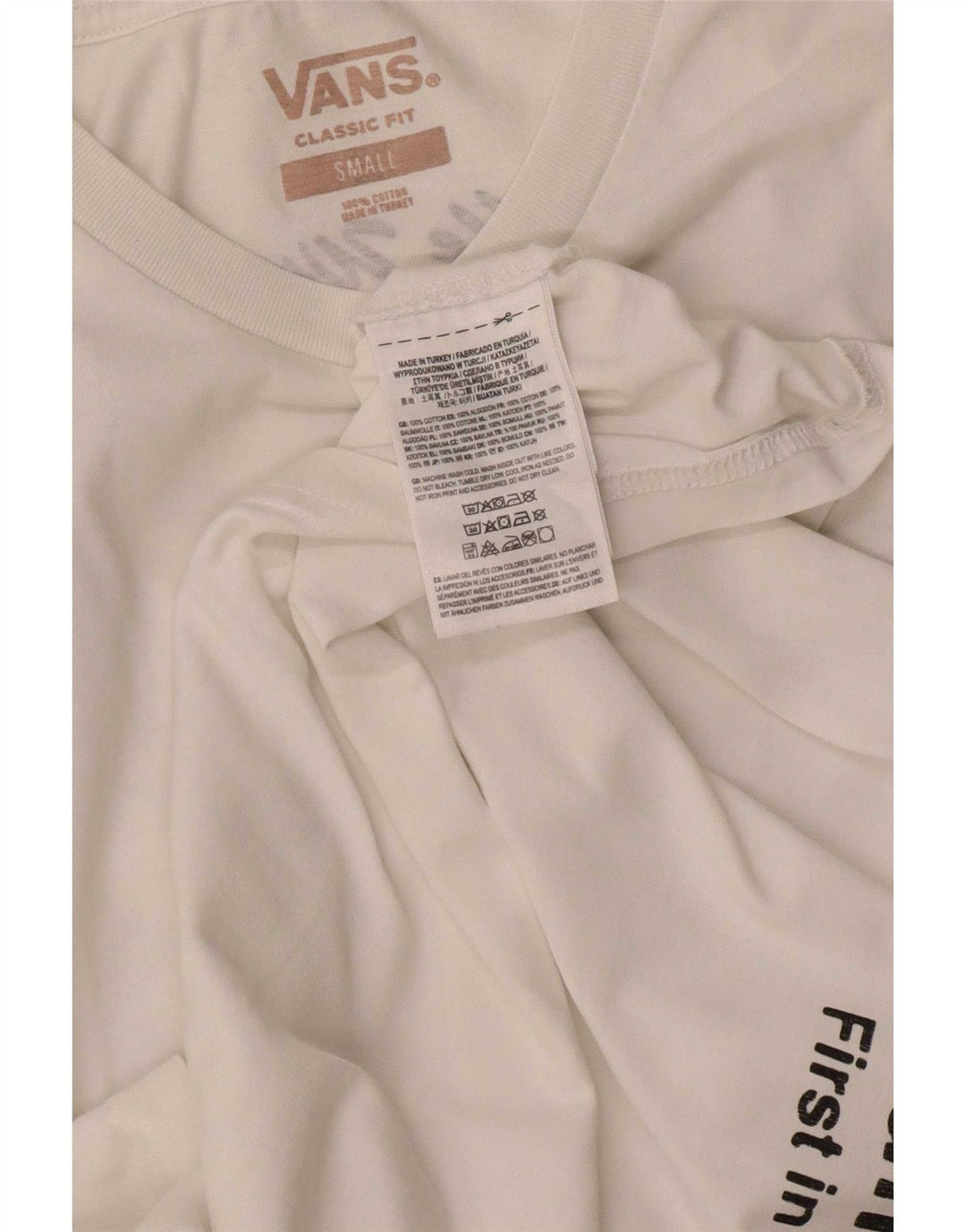 T-shirt grafica da uomo con vestibilità classica Vans, piccola, in cotone bianco