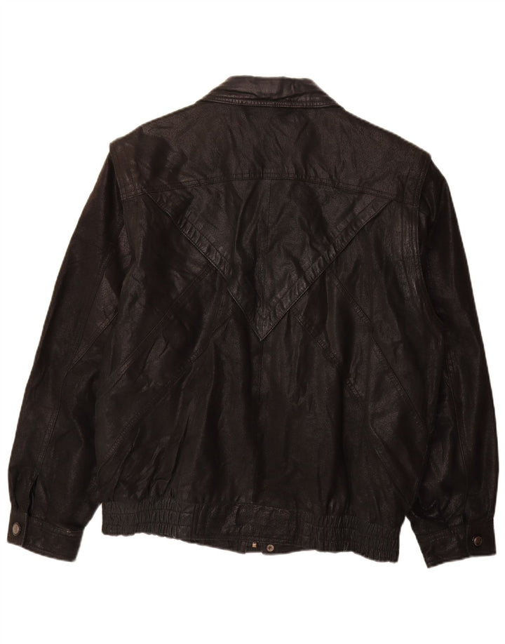 Giacca in pelle da uomo VINTAGE UK 40 Large in pelle nera color block