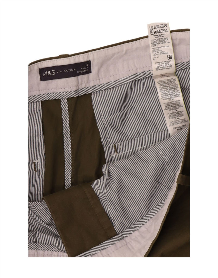 Pantaloni Capri slim da donna Marks & Spencer UK 12 Medium W32 L20 Cachi