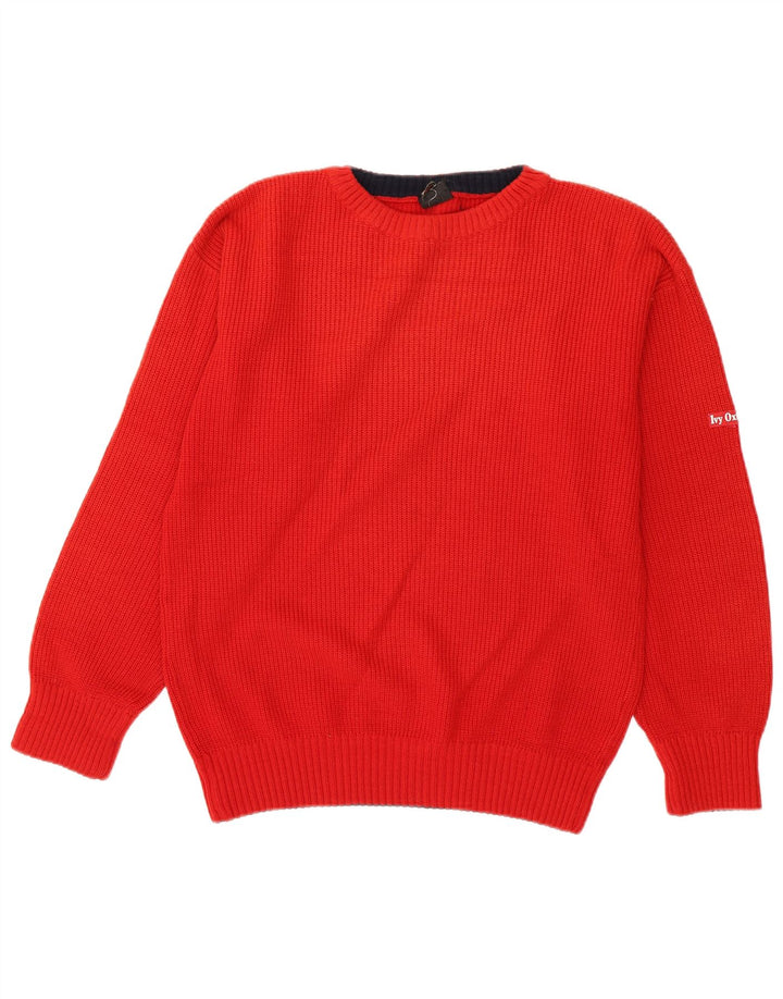 Maglione maglione girocollo da uomo Ivy Oxford in lana rossa media