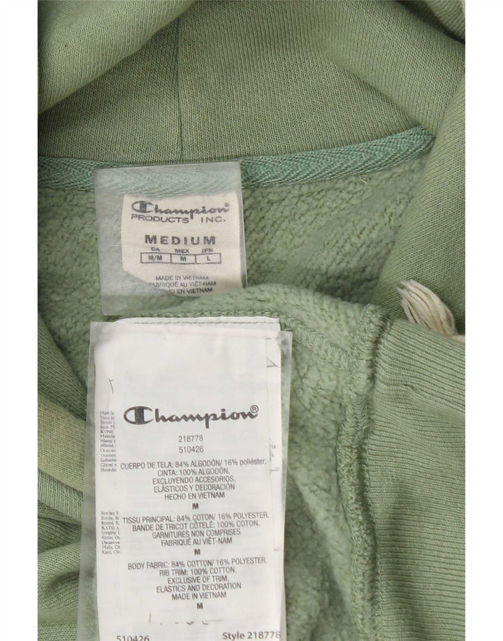 Maglione con cappuccio grafico da uomo Champion in cotone verde medio