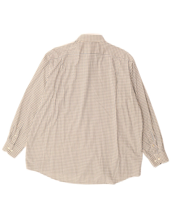 Camicia da uomo Lacoste taglia 44 XL cotone a quadretti bianco