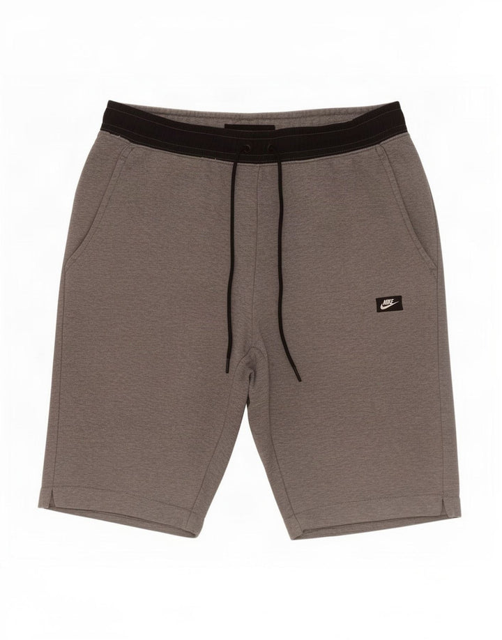 Pantaloncini sportivi Nike da uomo in cotone color block grigio medio
