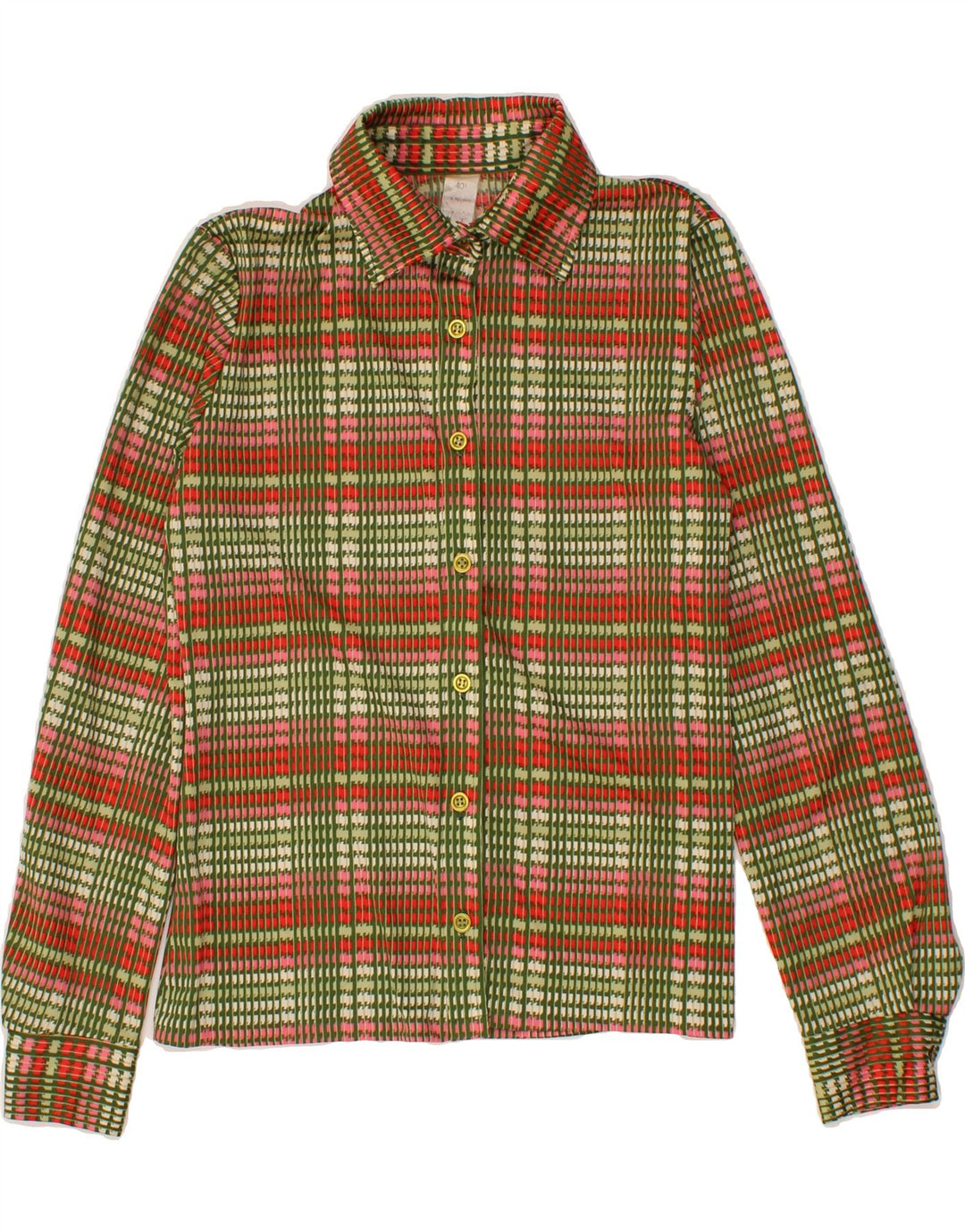 VINTAGE Womens Shirt IT 40 Small Multicoloured Check Polyester Vintage Vintage and Second-Hand Vintage from Messina Hembry 