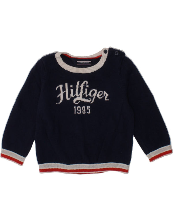 TOMMY HILFIGER Baby Boys Graphic Sweatshirt Jumper 6-9 Months Navy Blue