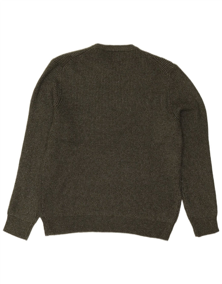 Maglione maglione girocollo da uomo Marks & Spencer grande kaki poliammide