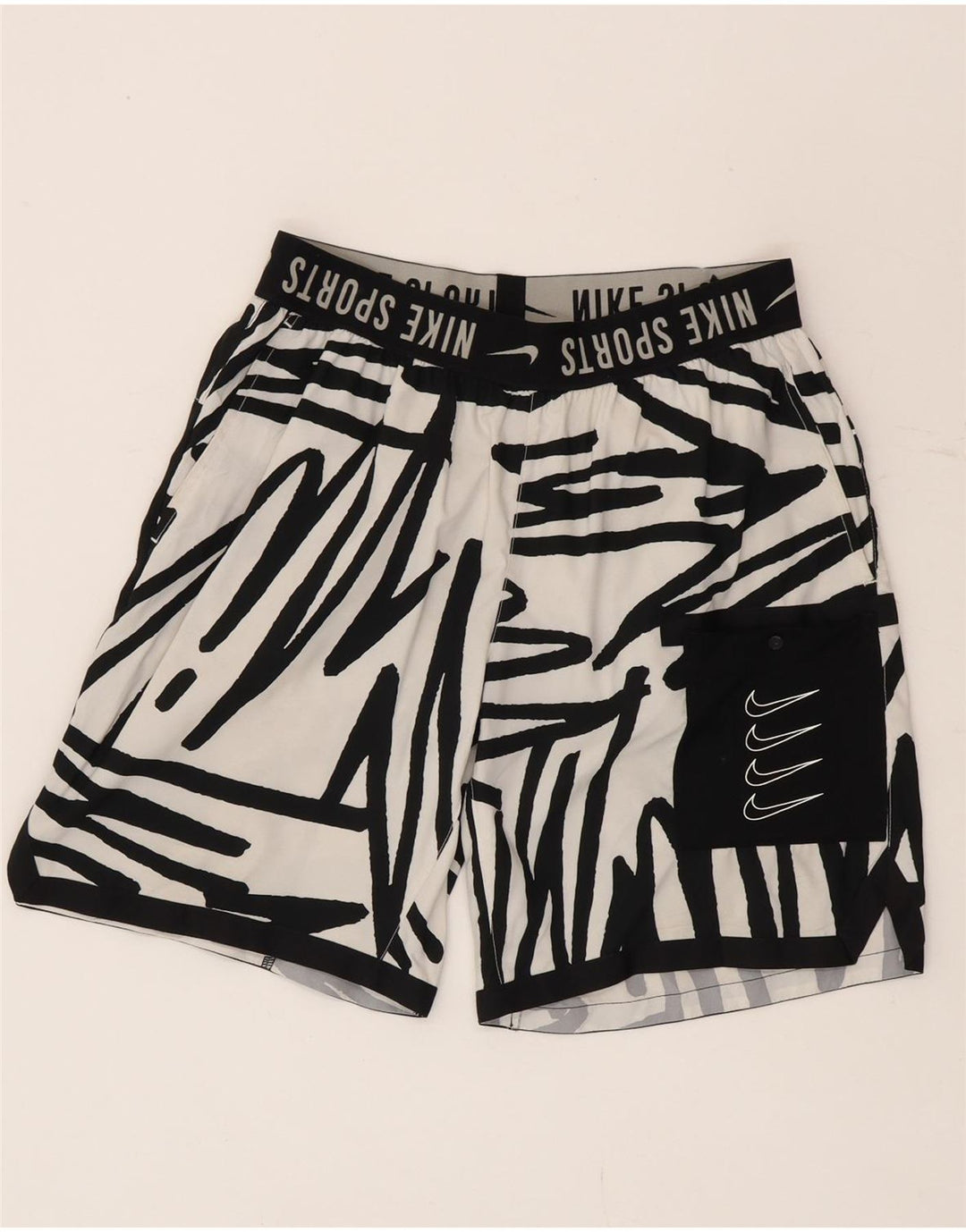 Pantaloncini da bagno con grafica Nike da uomo piccoli in poliestere bianco