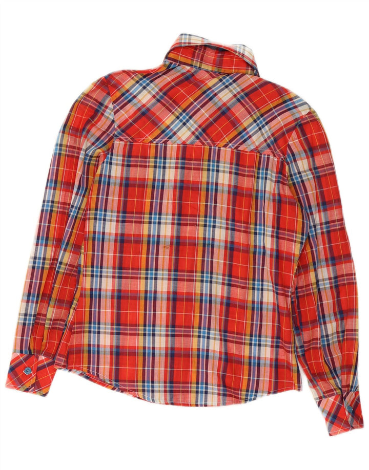 Camicia vintage per ragazze 11-12 anni in poliestere scozzese rosso