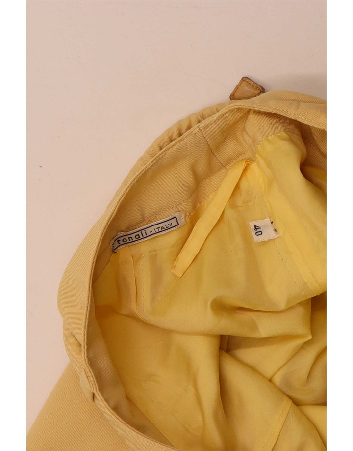 Gonna a trapezio vintage da donna IT 40 piccola W27 gialla