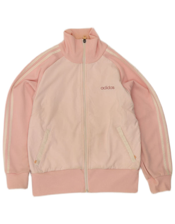 Giacca da tuta da donna Adidas UK 10 Small Pink Colourblock in poliestere