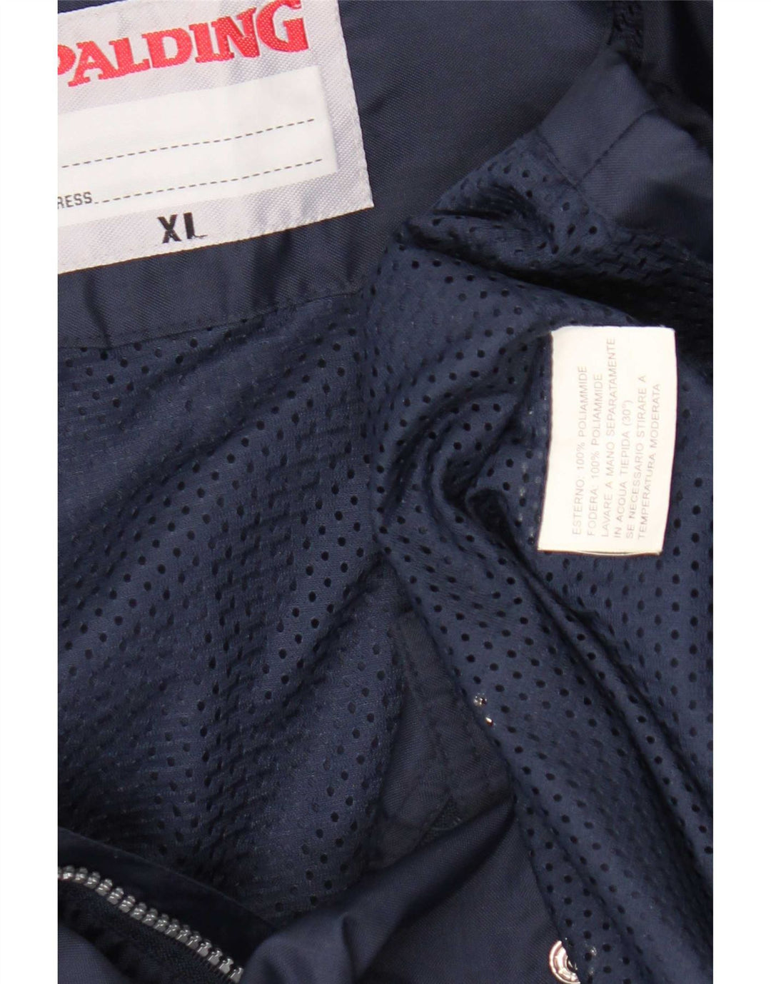 Giacca antipioggia da uomo con cappuccio Spalding UK 42 XL blu navy in poliammide