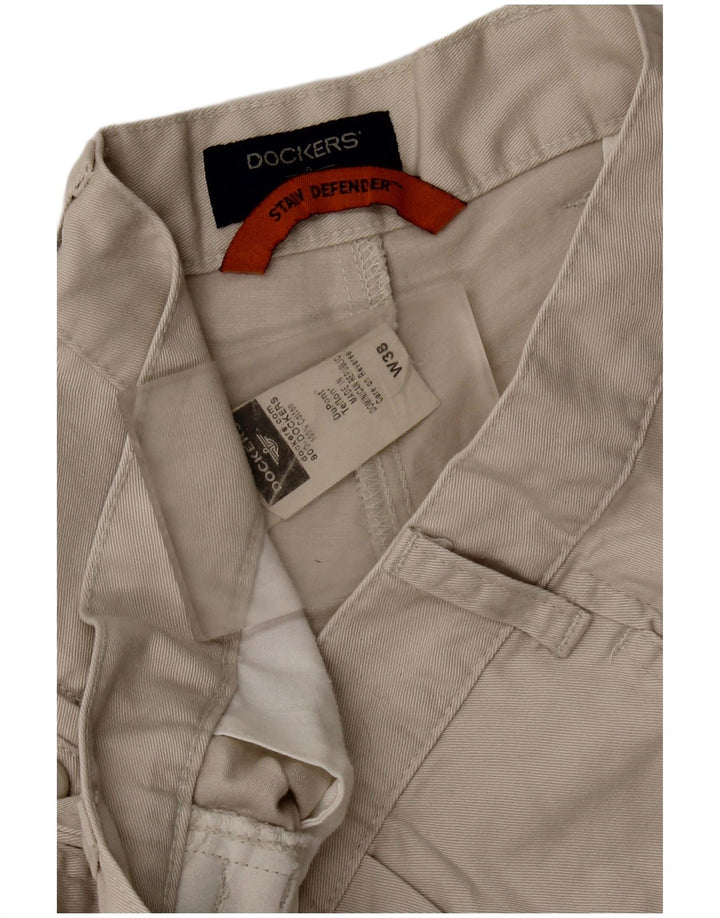 DOCKERS Pantaloncini chino con pegging da uomo Stain Defender W38 XL cotone grigio