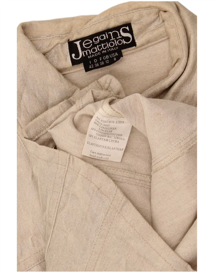 Giubbotto bomber da donna Jegains Mattiolo UK 12 Lino beige medio