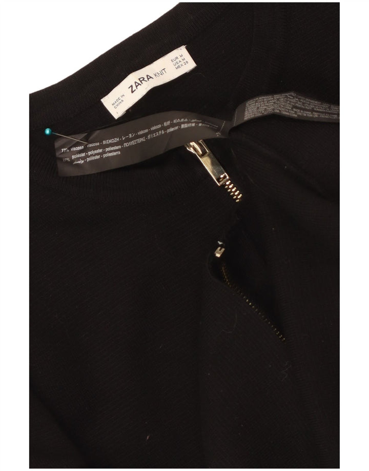 Maglione cardigan corto da donna Zara UK 12 viscosa nera media