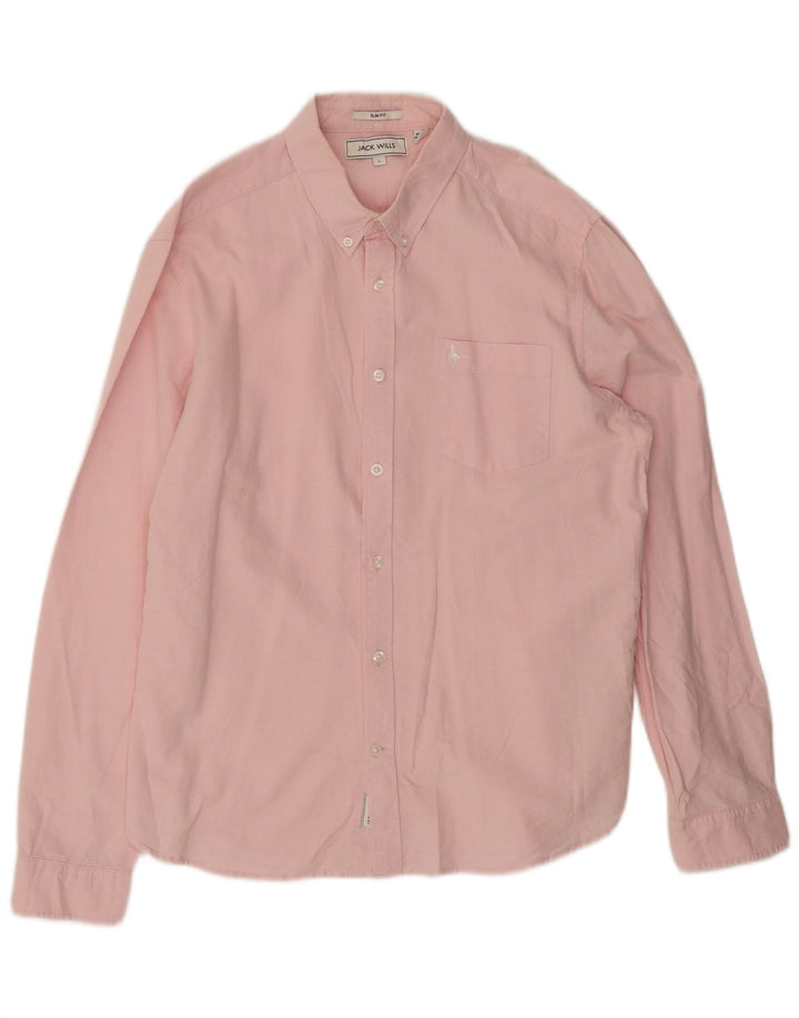 Camicia slim fit da uomo Jack Wills grande in cotone rosa