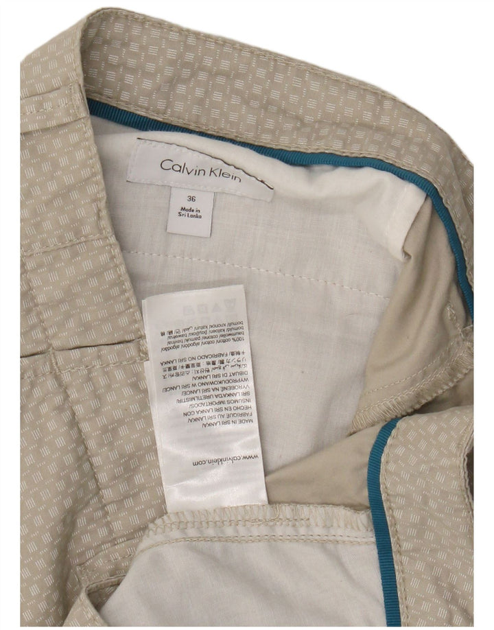 Pantaloncini chino da uomo Calvin Klein W36 Large Beige Check Cotton