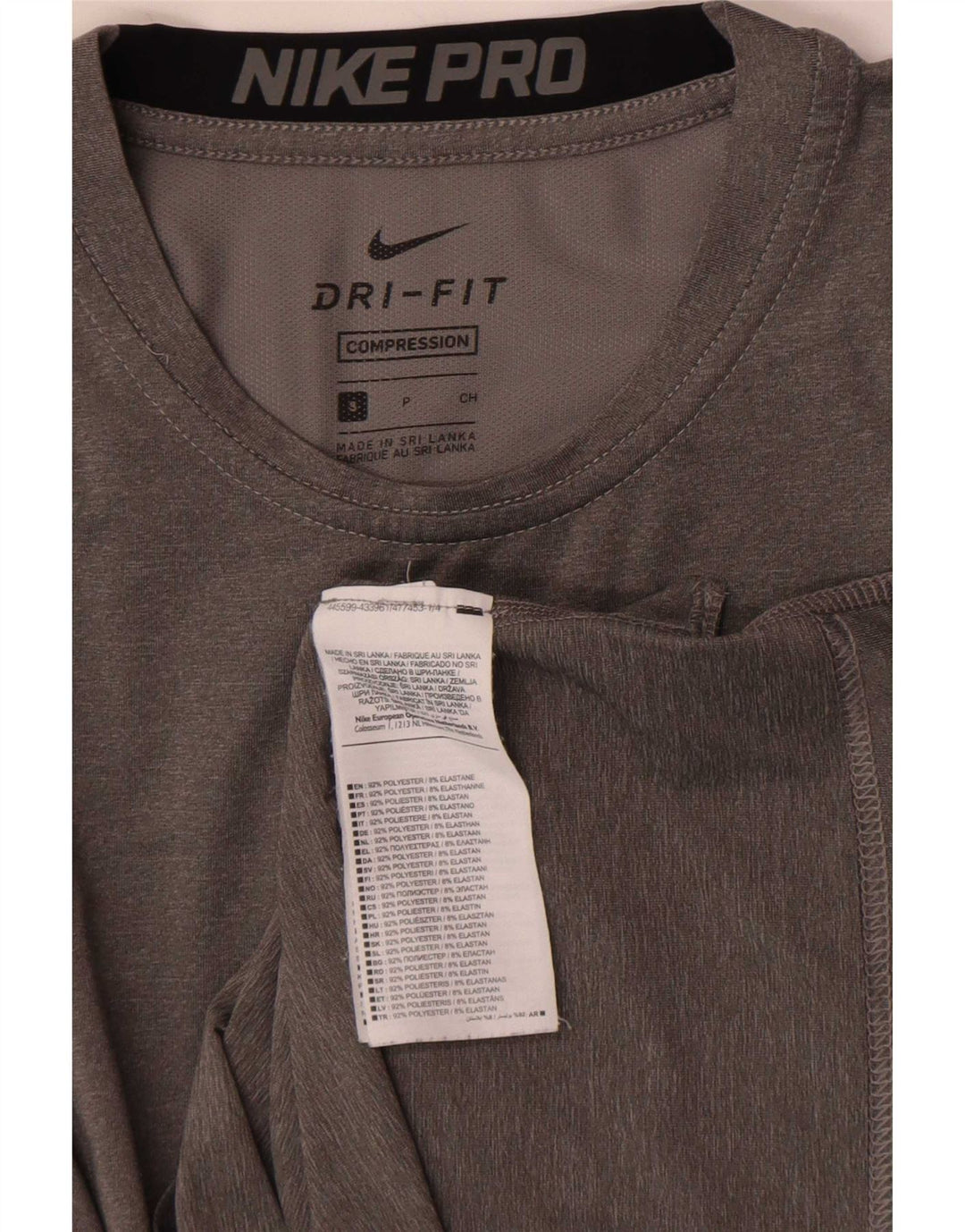 Maglia Nike Dri Fit da donna a maniche lunghe UK 10 Small Grigio Colourblock in poliestere