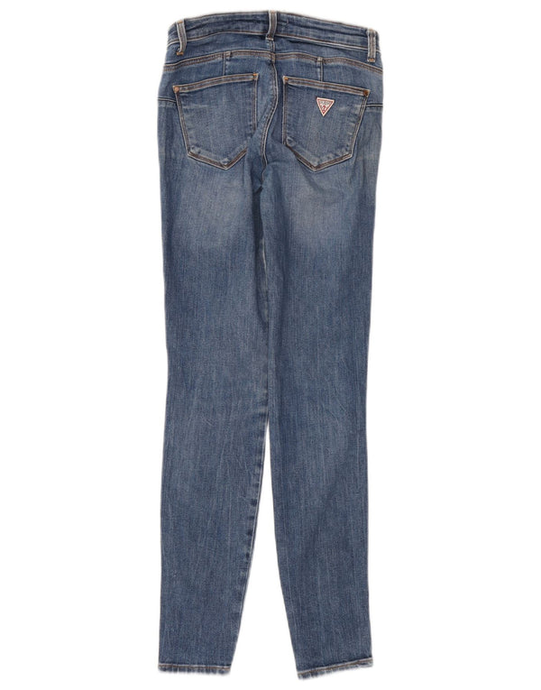 Jeans skinny Guess Curve X da donna a vita media W25 L29 poliestere blu