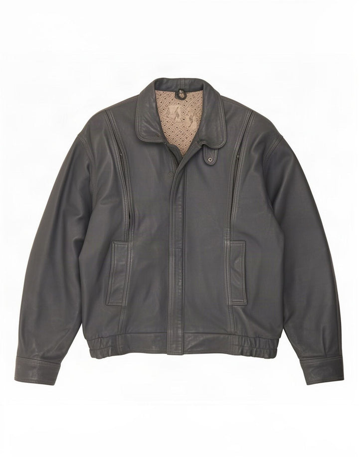 Giacca in pelle da uomo Fatigue UK 42 XL Grigia