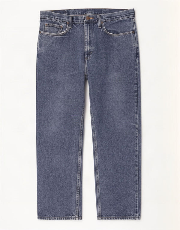 Jeans dritti da uomo Wrangler vestibilità regolare W35 L30 cotone blu