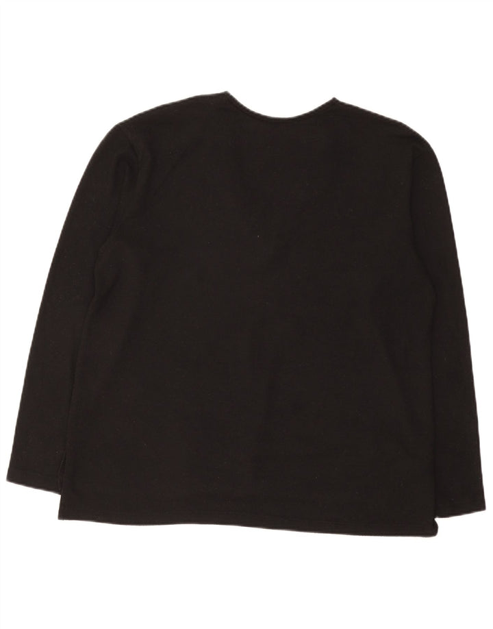 Top Zara da donna a maniche lunghe UK 14 poliestere maculato nero medio