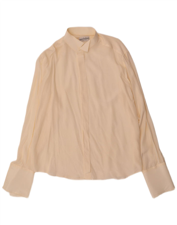 Camicia Formale Uomo Pancaldi & B Taglia 43 17 XL Seta Beige
