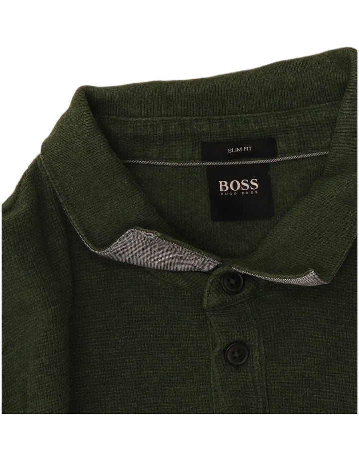 Polo a maniche lunghe da uomo Hugo Boss Large Verde