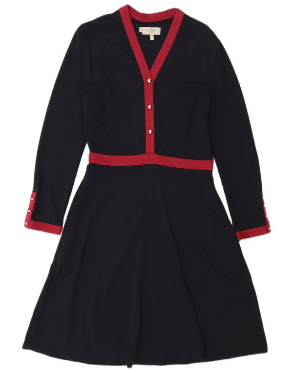 Abito a trapezio da donna a maniche lunghe Hobbs UK 10 piccolo blu navy color block