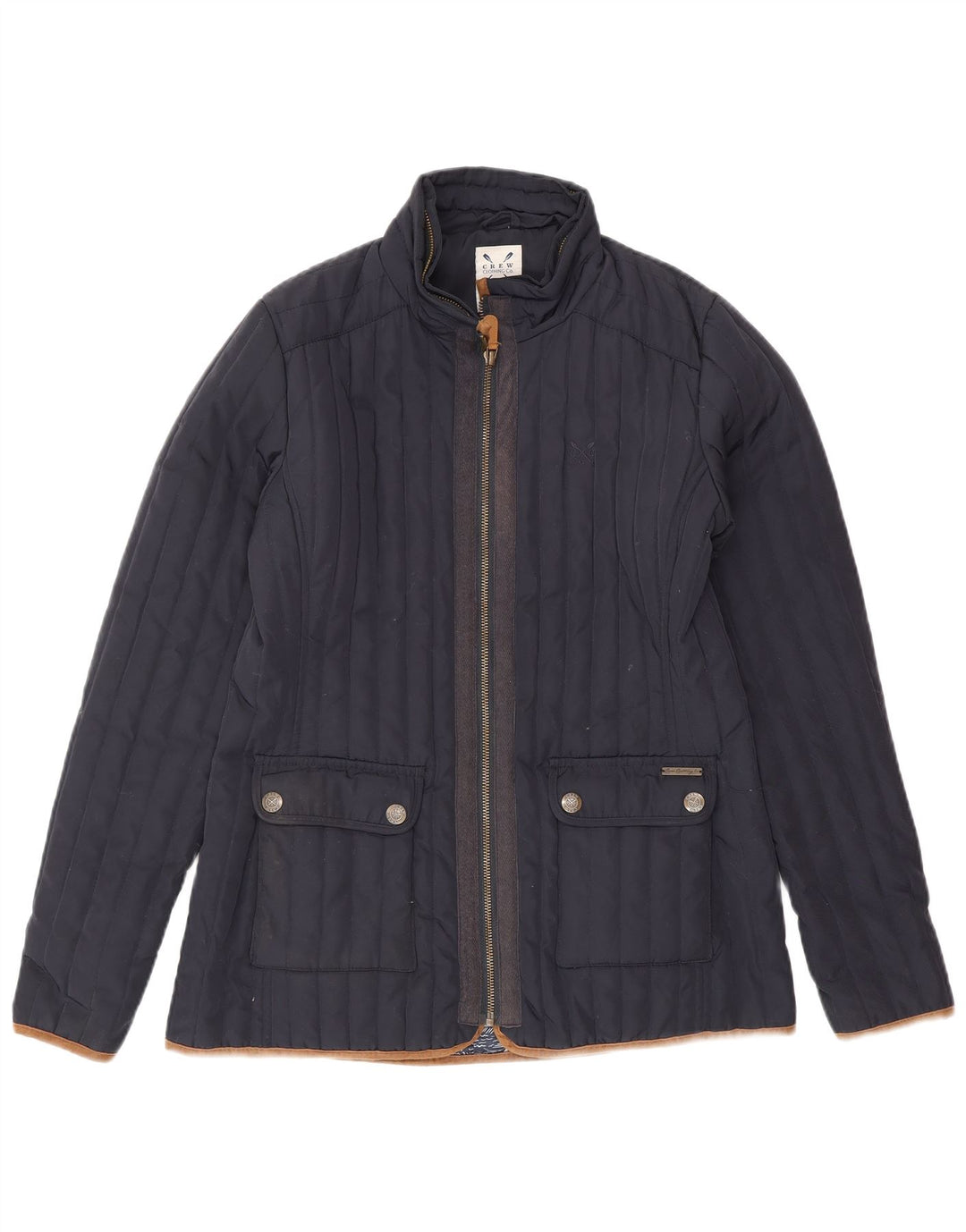 Crew Clothing Giacca imbottita da donna UK 10 Small Poliestere blu navy