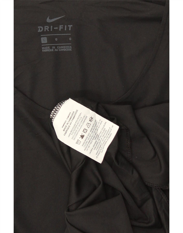 T-shirt da donna Nike Dri Fit Top UK 16 grande poliestere nero